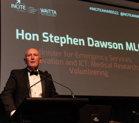 Hon Stephen Dawson speaks at a past INCITE Awards event
